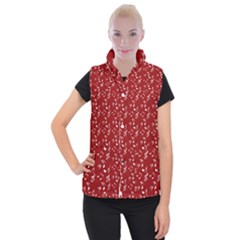 Red White Music Women s Button Up Vest