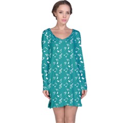 Teal Music Long Sleeve Nightdress