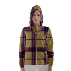 Beige Purple Plaid Hooded Windbreaker (women)