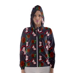 Vintage Flapper Woman Hooded Windbreaker (women)