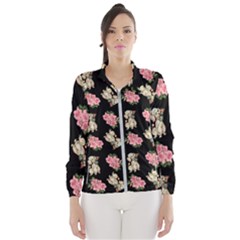 Retro Dog Floral Pattern Windbreaker (women)