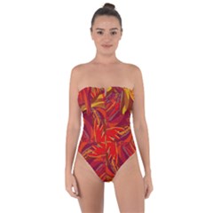 Colorful Abstract Ethnic Style Pattern Tie Back One Piece Swimsuit by dflcprints