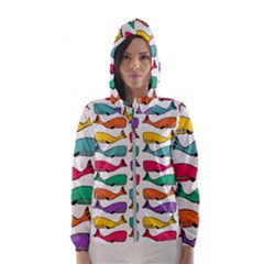 Fish Whale Cute Animals Hooded Windbreaker (women) by Alisyart