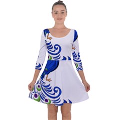 Venus Peacock Quarter Sleeve Skater Dress by amazinganimals