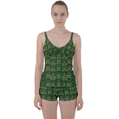 The Most Sacred Lotus Pond With Fantasy Bloom Tie Front Two Piece Tankini by pepitasart