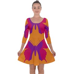 Butterfly Wings Insect Nature Quarter Sleeve Skater Dress by Nexatart