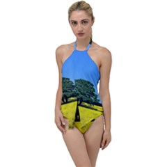 Tree In Field Go With The Flow One Piece Swimsuit by Alisyart