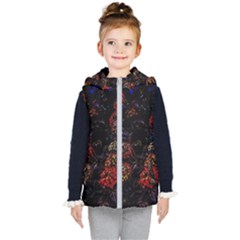 Floral Fireworks Kid s Hooded Puffer Vest by FunnyCow