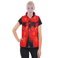Red Tulip A Bowl Of Fire Women s Button Up Vest by FunnyCow