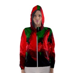 Red Tulip After The Shower Hooded Windbreaker (women) by FunnyCow