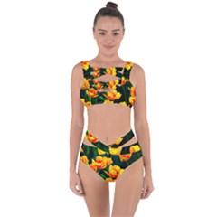 Yellow Orange Tulip Flowers Bandaged Up Bikini Set  by FunnyCow