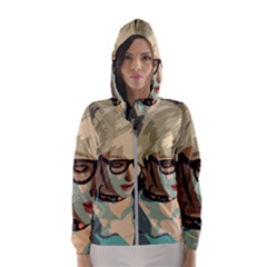 Girl Thinking Hooded Windbreaker (women)