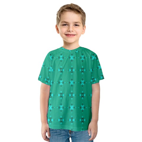 Modern Bold Geometric Green Circles Sm Kids  Sport Mesh Tee by BrightVibesDesign