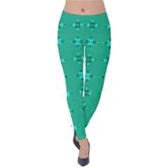 Modern Bold Geometric Green Circles Sm Velvet Leggings by BrightVibesDesign