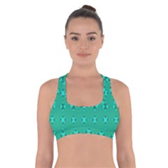 Modern Bold Geometric Green Circles Sm Cross Back Sports Bra by BrightVibesDesign