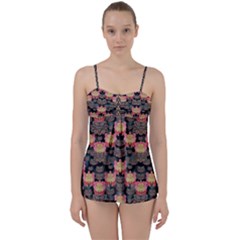 Heavy Metal Meets Power Of The Big Flower Babydoll Tankini Set by pepitasart