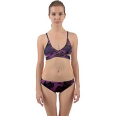 Camouflage Violet Wrap Around Bikini Set by snowwhitegirl