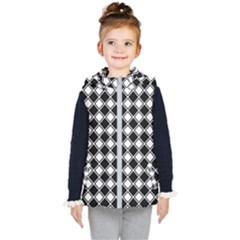 Square Diagonal Pattern Seamless Kid s Hooded Puffer Vest by Nexatart