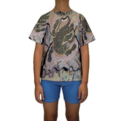 Lizard Volcano Kids  Short Sleeve Swimwear by chellerayartisans