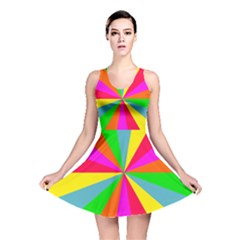 Neon Rainbow Burst Reversible Skater Dress by PodArtist