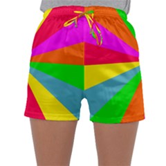 Neon Rainbow Burst Sleepwear Shorts by PodArtist