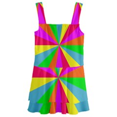 Neon Rainbow Burst Kids  Layered Skirt Swimsuit by PodArtist