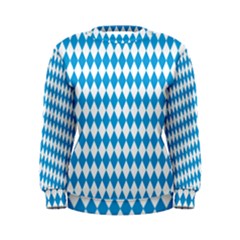 Oktoberfest Bavarian Blue And White Large Diagonal Diamond Pattern Women s Sweatshirt by PodArtist