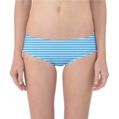 Oktoberfest Bavarian Blue And White Small Diagonal Diamond Pattern Classic Bikini Bottoms by PodArtist