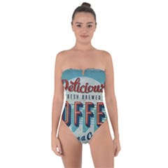 Delicious Coffee Tie Back One Piece Swimsuit