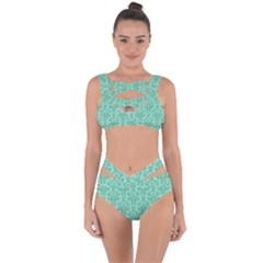 Victorian Teal Ornamental Bandaged Up Bikini Set 