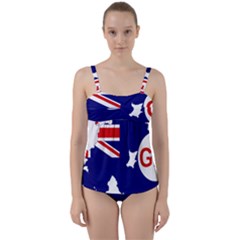 Flag Map Of Government Ensign Of Northern Ireland, 1929-1973 Twist Front Tankini Set by abbeyz71