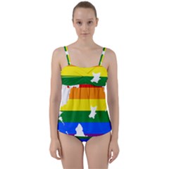 Lgbt Flag Map Of Northern Ireland Twist Front Tankini Set by abbeyz71