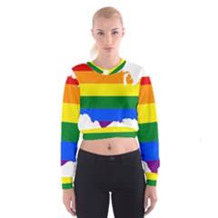 Usa Lgbt Flag Map Cropped Sweatshirt by abbeyz71