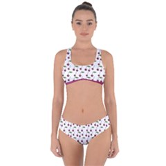 Musical Cherries Pattern Criss Cross Bikini Set by emilyzragz