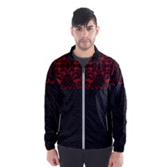 Red And Black Leather Red Lace By Flipstylez Designs Windbreaker (men) by flipstylezfashionsLLC