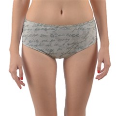 Handwritten Letter 2 Reversible Mid-waist Bikini Bottoms by vintage2030