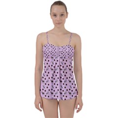 Pink Deer Pattern Babydoll Tankini Set by snowwhitegirl