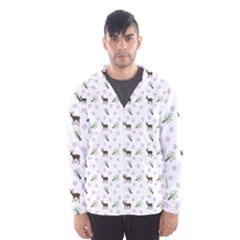 White Deer Pattern Hooded Windbreaker (men)