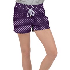 Little  Dots Purple Women s Velour Lounge Shorts by snowwhitegirl