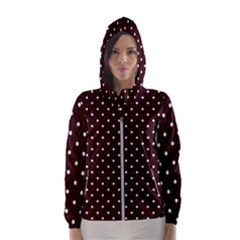 Little  Dots Maroon Hooded Windbreaker (women)