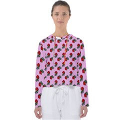 Red Roses Pink Women s Slouchy Sweat