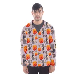 Girl With Roses And Anchors Hooded Windbreaker (men)
