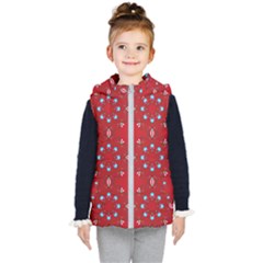 Embroidery Paisley Red Kid s Hooded Puffer Vest