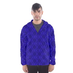 Victorian Paisley Royal Blue Pattern Hooded Windbreaker (men)