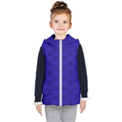 Victorian Paisley Royal Blue Pattern Kid s Hooded Puffer Vest