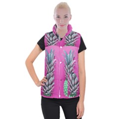 Green Pineapple Women s Button Up Vest