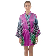 Green Pineapple Long Sleeve Kimono Robe by snowwhitegirl