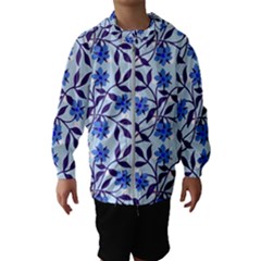 Blue Dot Floral Hooded Windbreaker (kids)