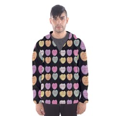 Valentine Hearts Black Hooded Windbreaker (men)