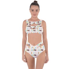 Candy Popsicles White Bandaged Up Bikini Set 